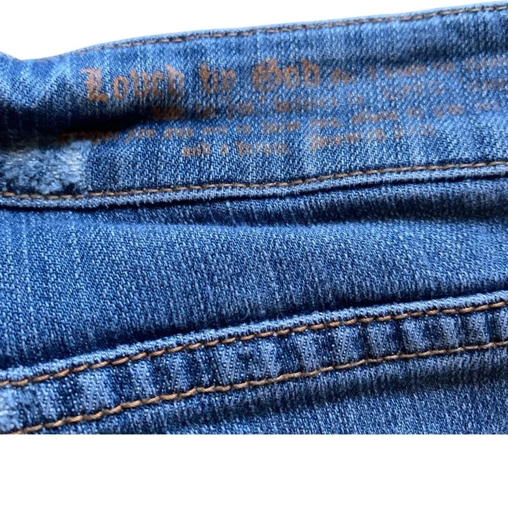 Classic Blue Straight‎ Leg Jeans with Contrast Stitching